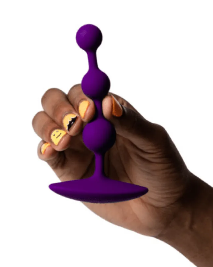Anal Romp Amp Flexible Anal Beads Purple WOW