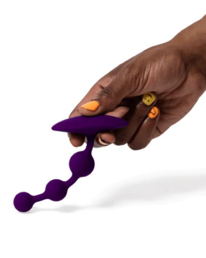 Anal Romp Amp Flexible Anal Beads Purple WOW
