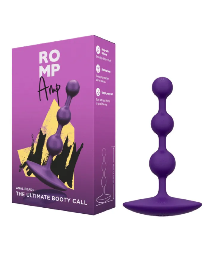 Anal Romp Amp Flexible Anal Beads Purple WOW