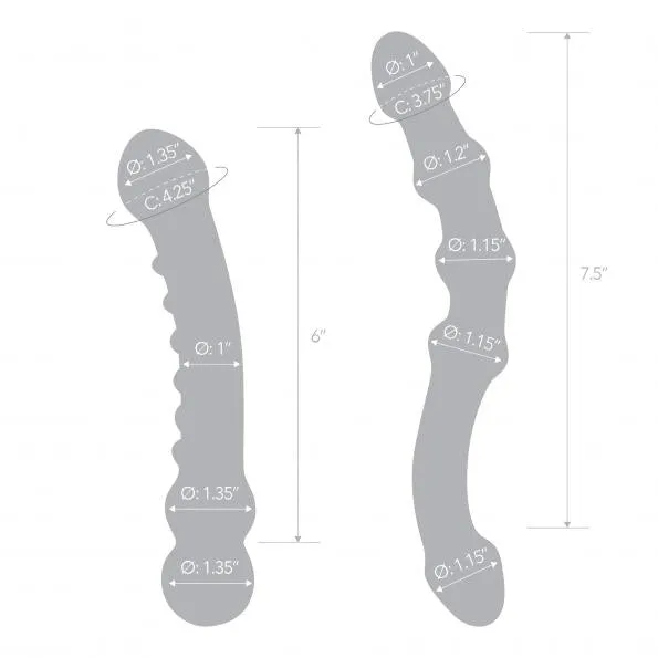 Double Pleasure Glass Dildo Set Glas Dildos