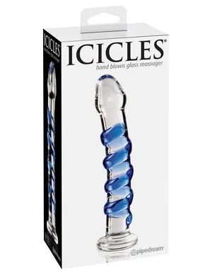 Dildos Calvista Icicles No 5 Glass Dong ClearBlue