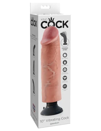 Dildos Wholesale Solutions Ltd King Cock 10inch Vibrating Dildo Flesh