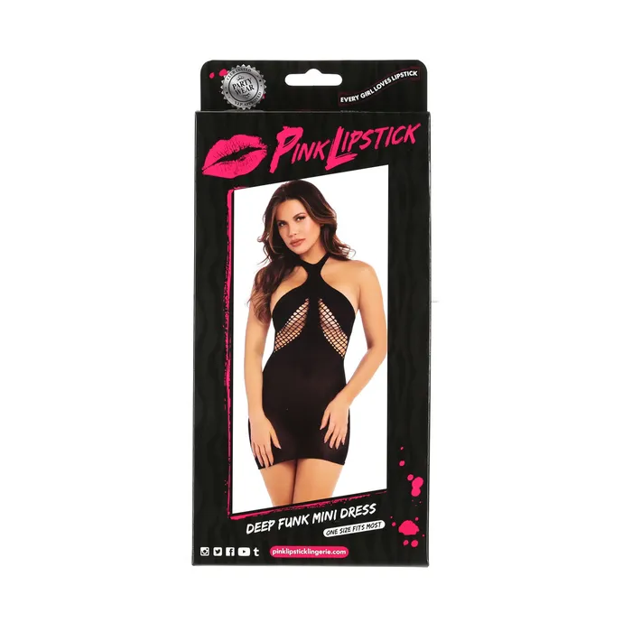 Pink Lipstick Vibrators Pink Lipstick Deep Funk Mini Dress Black One Size