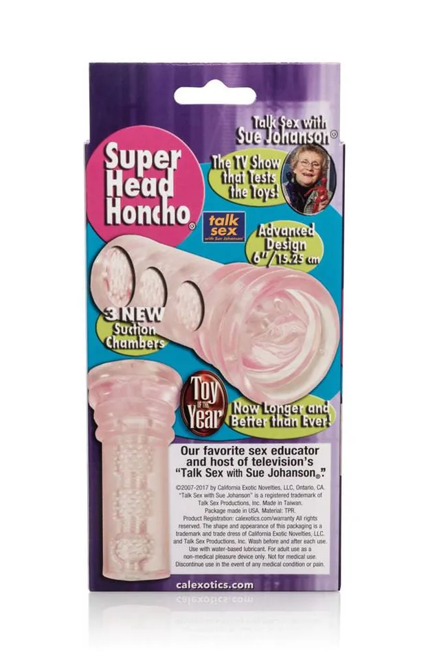 Cal Exotics Sue Johanson Super Head Honcho Stroker Pink Cal Exotics Male Sex Toys