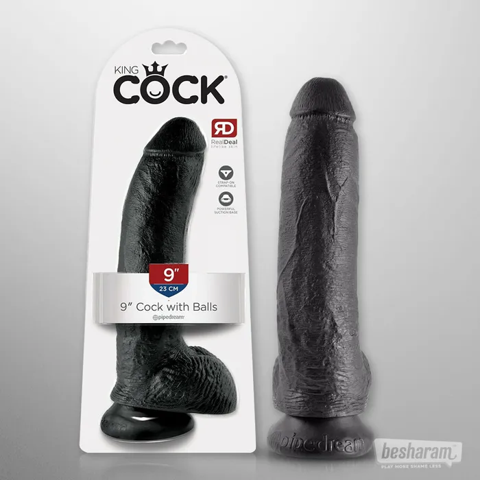 King Cock 9 Realistic Dildo with Balls Pipedream Female Sex Toys
