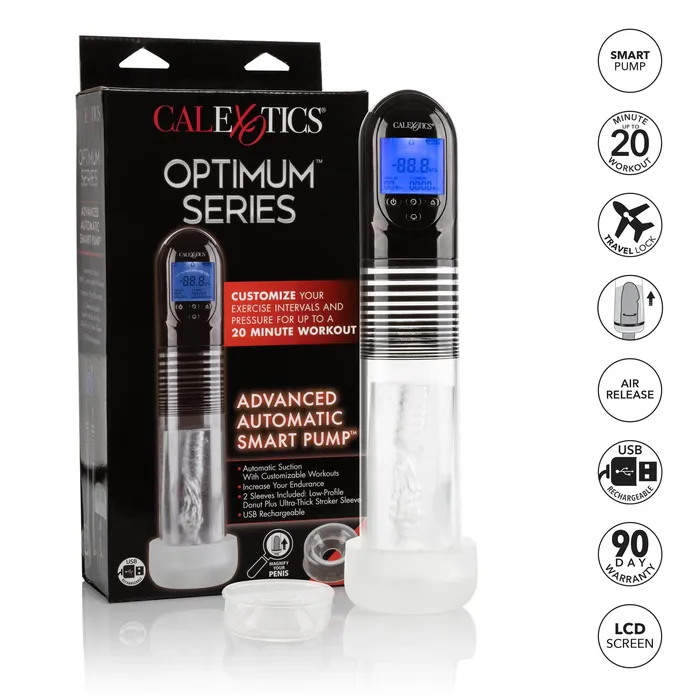 California Exotics California Exotics Optimum Series Advanced Automatic Smart Penis Pump Clear Male Sex Toys