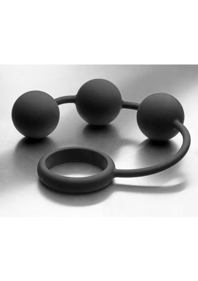 TOM OF FINLAND Male Sex Toys Tom Of Finland Silicone Cock Ring with 3 Weighted Balls