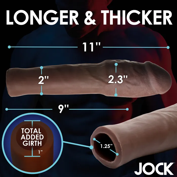 JOCK Extra Thick 2 Penis Extension Sleeve Dark Color Jock Male Sex Toys JOCK Extra Thick 2 Penis Extension Sleeve Dark Color Jock Male Sex Toys