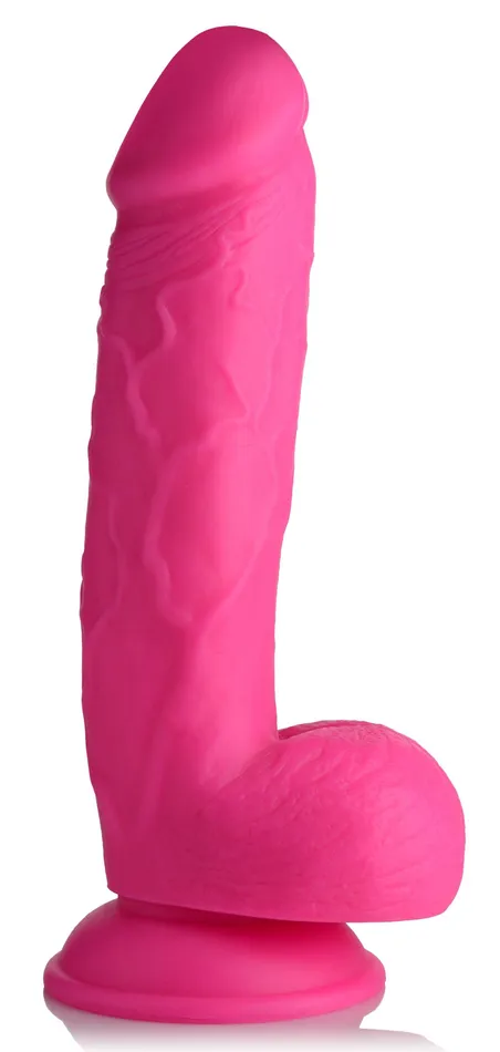 XR Brands Dildos Pop Pecker 825 Inch Dildo With Balls Pink